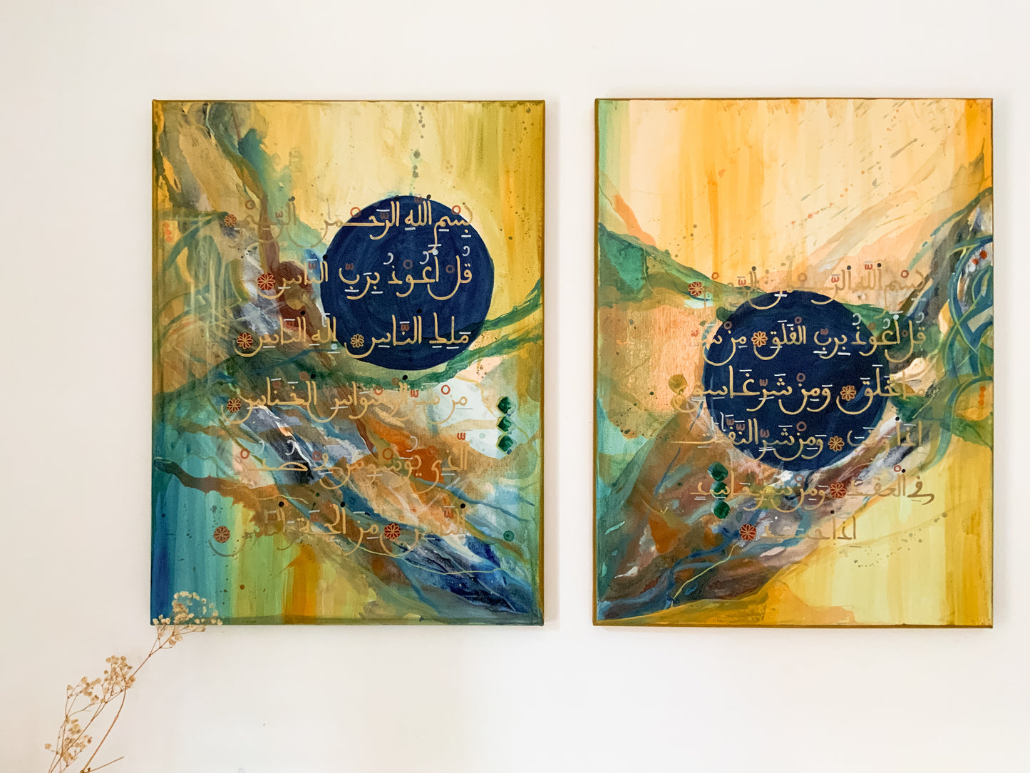 Symbols of Resistance: "A search for Refuge" Diptych of 18 x 24 each