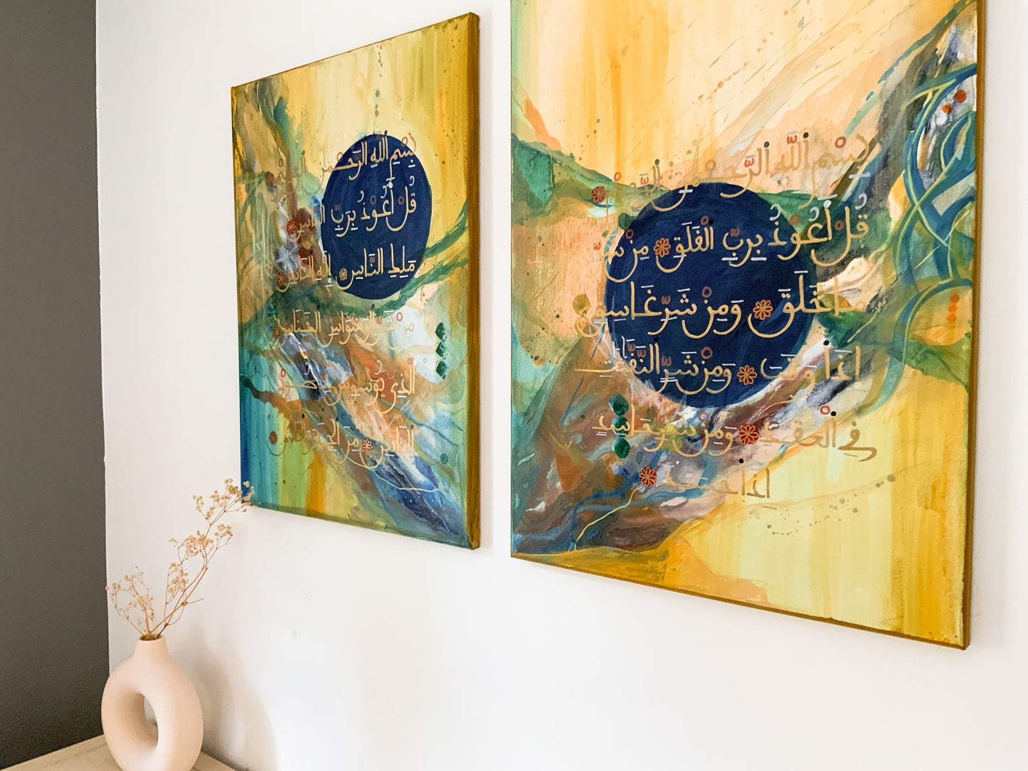 Symbols of Resistance: "A search for Refuge" Diptych of 18 x 24 each