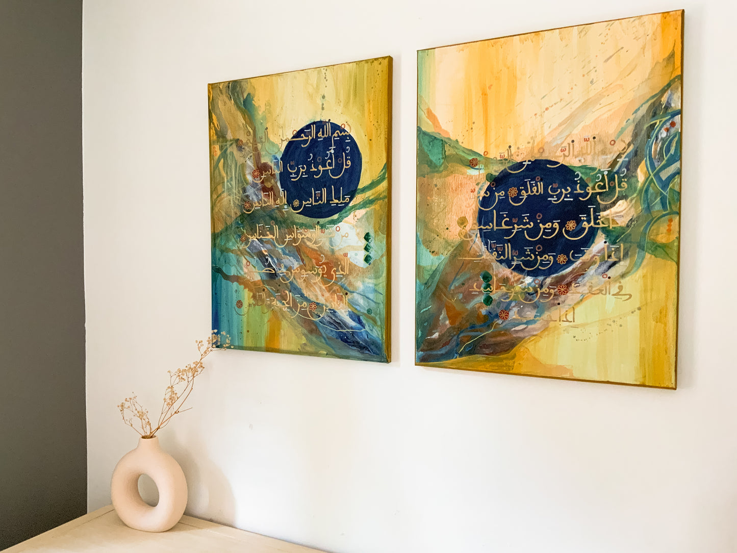 Symbols of Resistance: "A search for Refuge" Diptych of 18 x 24 each