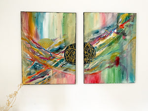Symbols of Resistance: "Sufficient is He" Diptych of 18 x 24 each