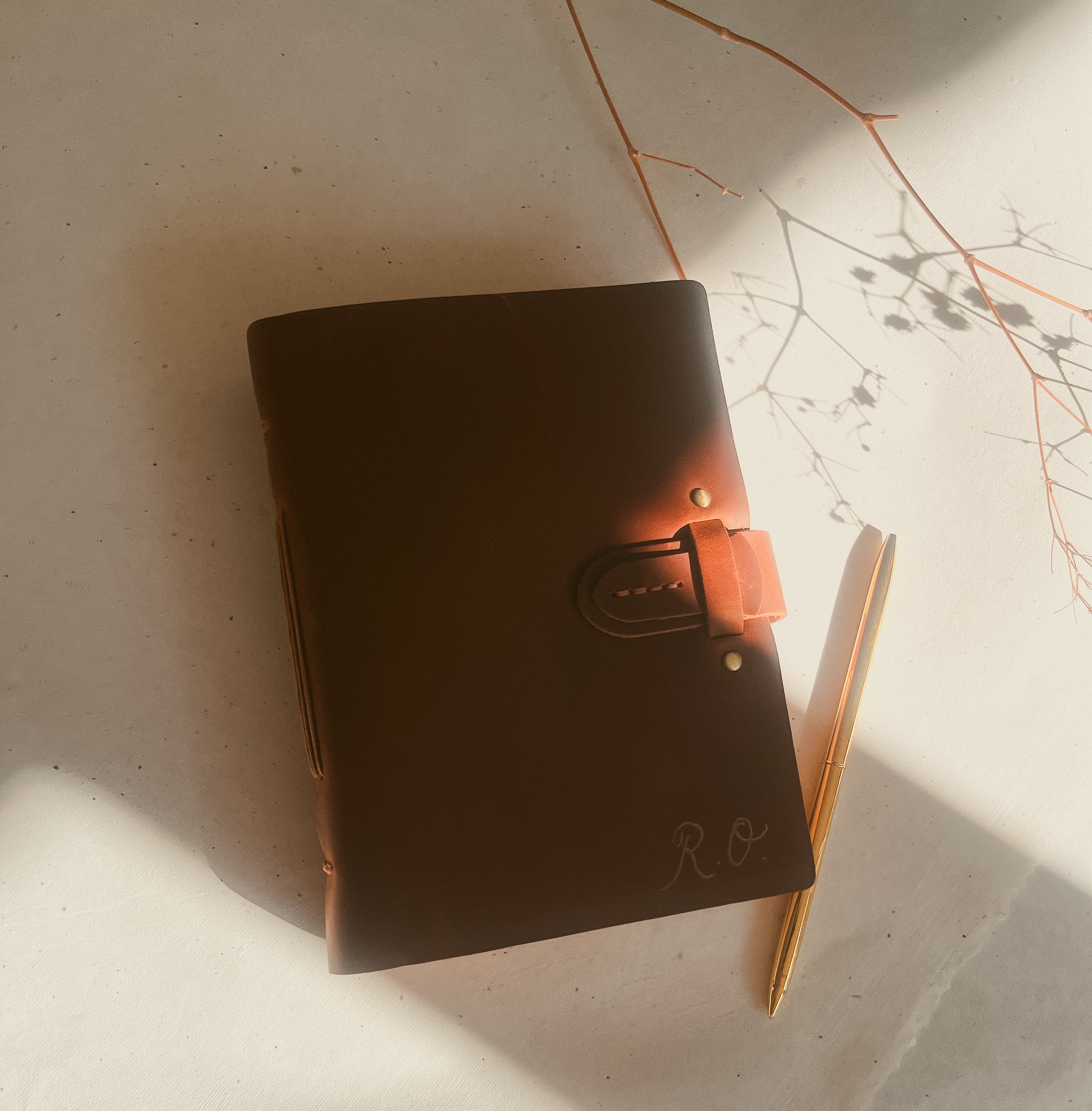 Vintage style leather journal