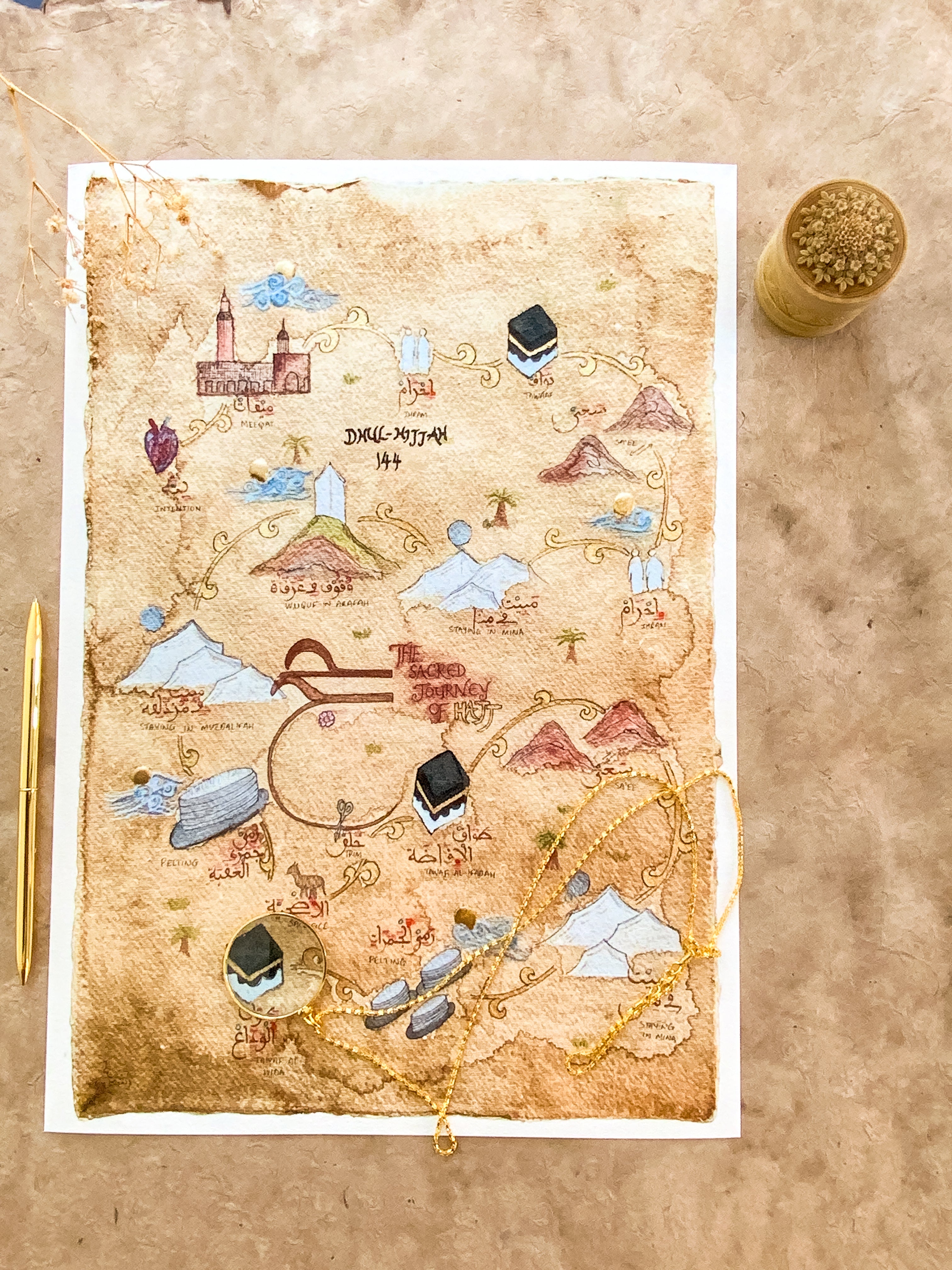 The Hajj Route Map | Fine Art Print