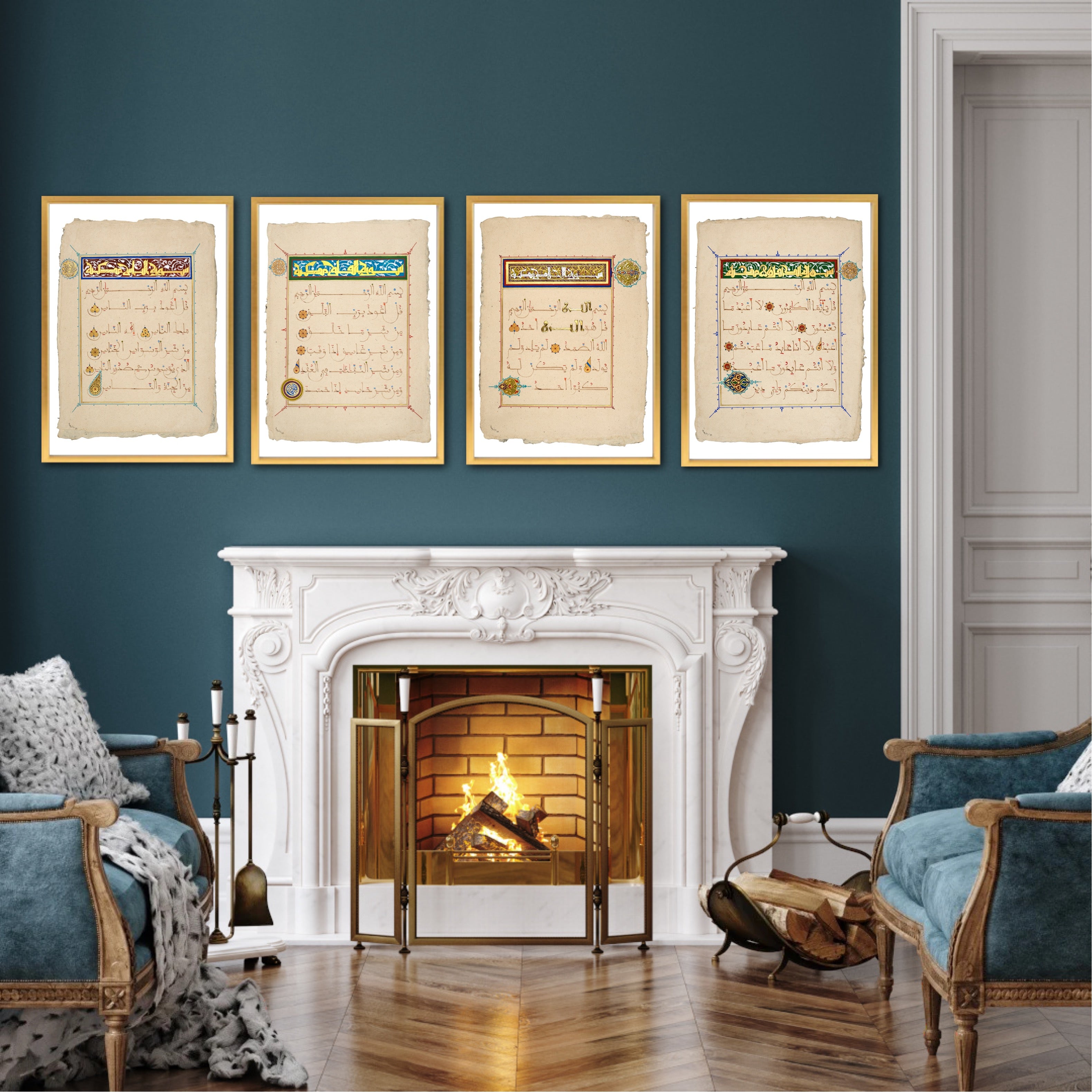 Set of Four Quls | Fine Art Prints | Ink & Gold, 2025